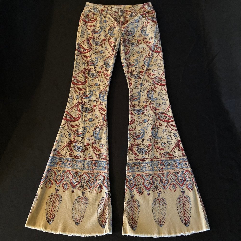 Free People New Delhi Border Flare Corduroy Size 24 - Picture 4 of 13